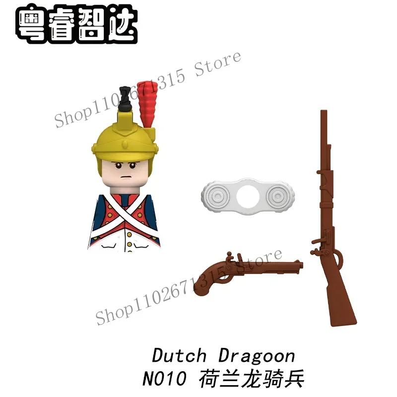 Napoleonic Wars Military Soldiers Building Blocks British France Prussia Cavalry Army Russian Infantry Figures Bricks Kids Toys