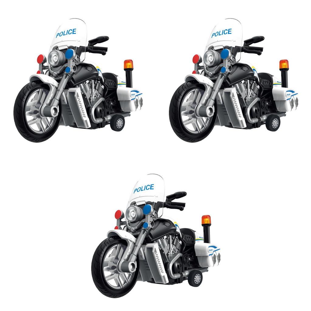 Patrol Car Inertial Motorcycle Police Car Model Toy With Sound And Light For Kids
