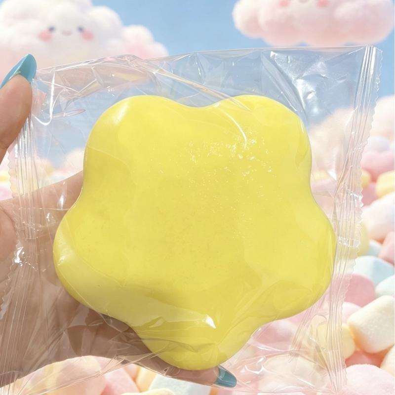 Yellow Star Sensory Fidget Toy 1Pcs Slow Rising Soft Squeeze Stress Relief Toy for Kids Christmas Small Gift