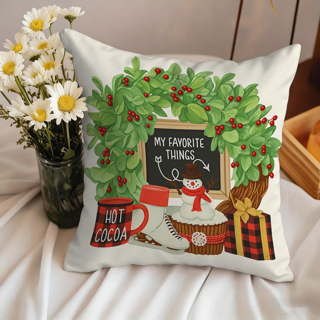 A Festive Barn Pillow CoverSuitable for Sofa Car Bedroom Decorative Cushion Cover Pillow Cover