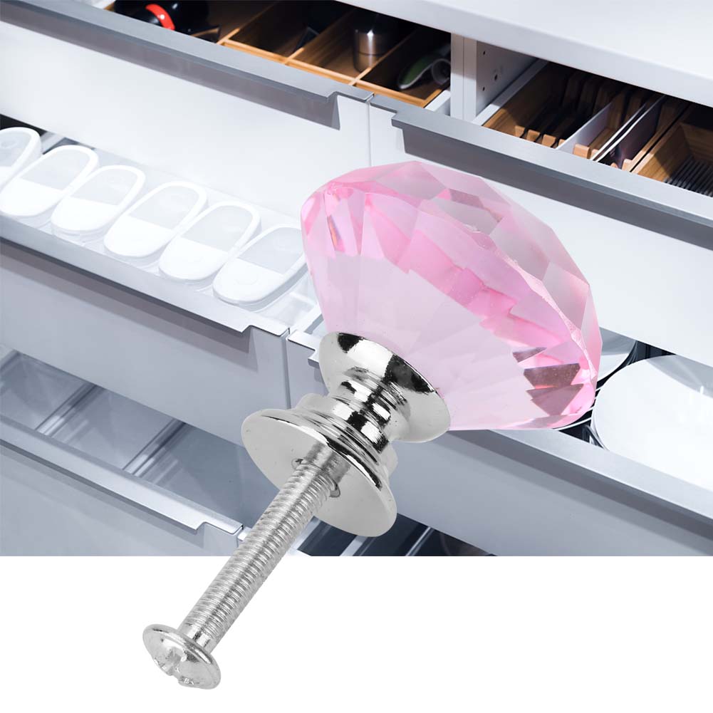 1PCS 30mm   Shape   Glass Pull Handle Cabinet Drawer Door Knob (Transparet)