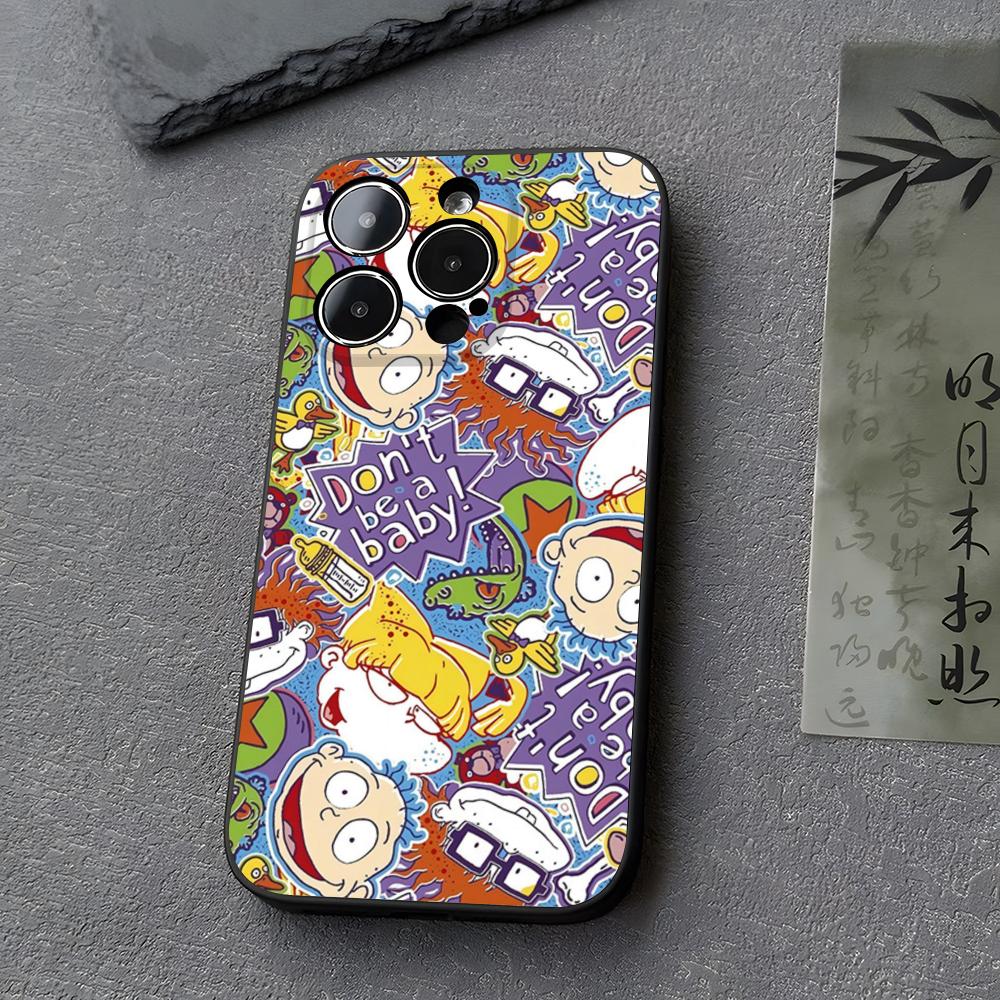 R-Rugrat Chuckie A-Angelica Phone Case Funda For Iphone 13 17 16 11 15ProMax 14 12 Pro Xs Max Mini Xr X 7 8 6 6s Plus Covers