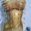 European Handmade Beaded Tassel Chest Chain - Strappy Back Beach Party Accessory