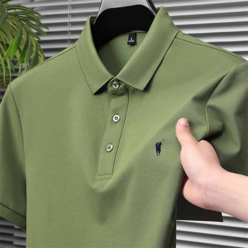 Value Vault 2025 Zomer Paul Heren Klassiek Effen Kleur Geborduurd Piqu&eacute; Katoen Poloshirt 2XL (150-165 kg)