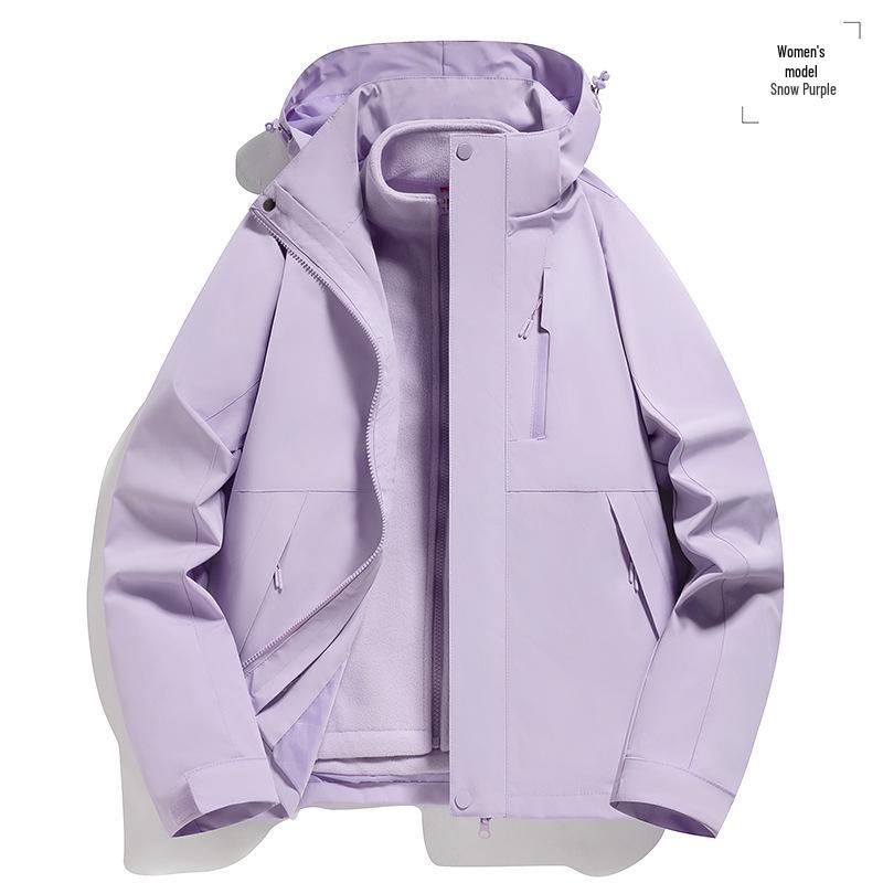 6XL Unisex 3-in-1 Ski Jacket Set: Thickened, Detachable for Autumn/Winter