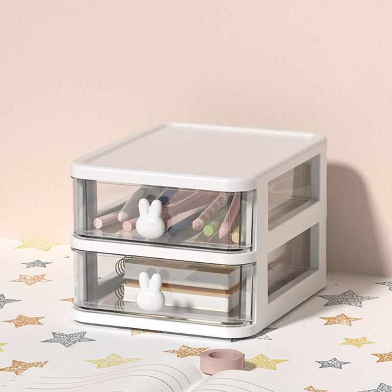 Chic 2/4-Tier Desk Organizer With Drawers - Ideal For Office Supplies, Jewelry & Cosmetics Storage - Portable Divider Box