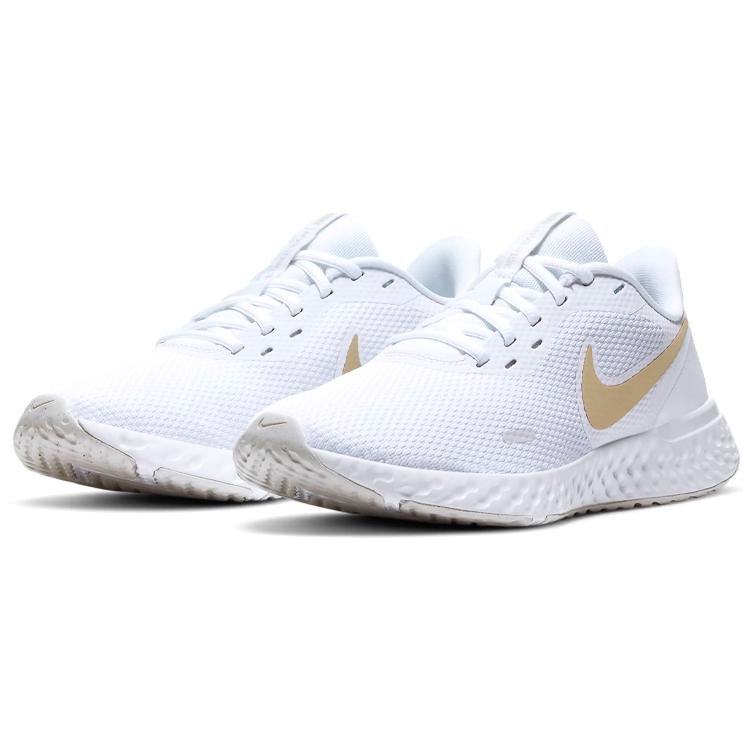 Nike Revolution 5 White/Gold Women's