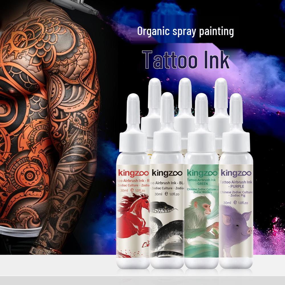Colorante Temporaneo per Tatuaggi ad Aerografo Impermeabile - Pigmento Pittura per Corpo Realistico, Non Sbiadisce