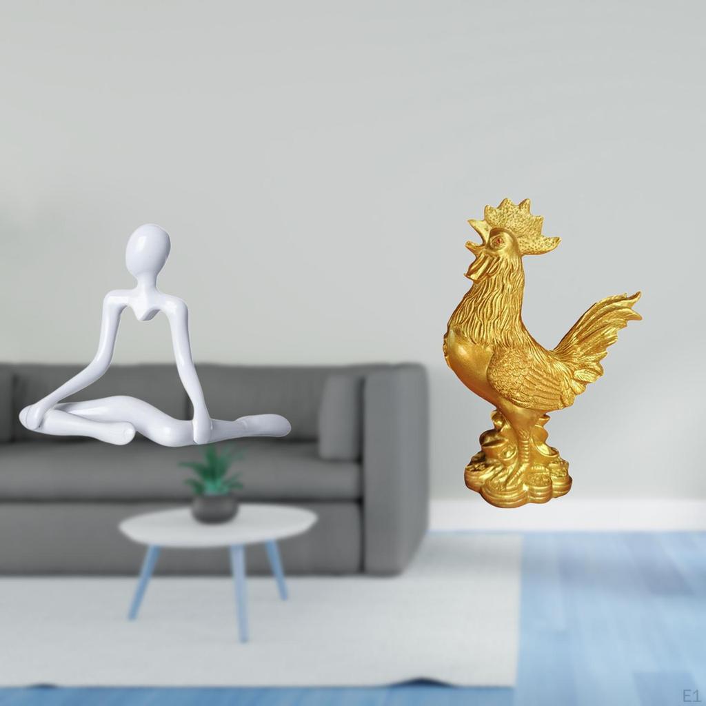 Creative Abstract Thinker Rooster Statue Unique Decorative Figurine Feng Shui Sculpture for Entrance