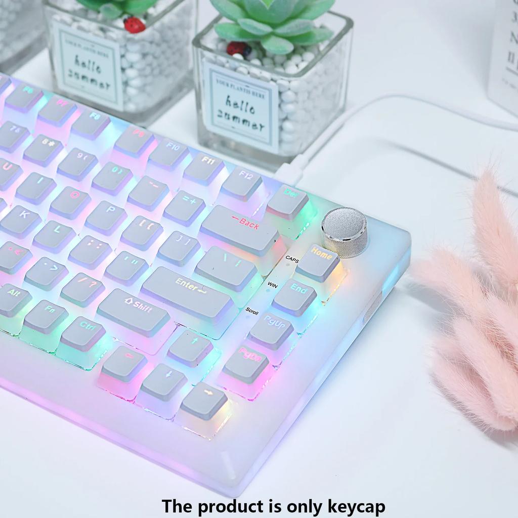 Xiaomi 2025 PBT Pudding Keyboard Keycap OEM Profile 129 Keys Key Cap for Mx Hot Swap Mechanical Keyboard Switch Transparent RGB Keycaps