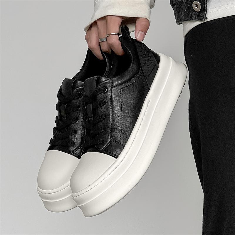 Men's Thick Soled Casual Board Shoes Fashionable Minimalist Designer Style Outdoor Leisure Party Daily Trendy Youth Shoes Hot