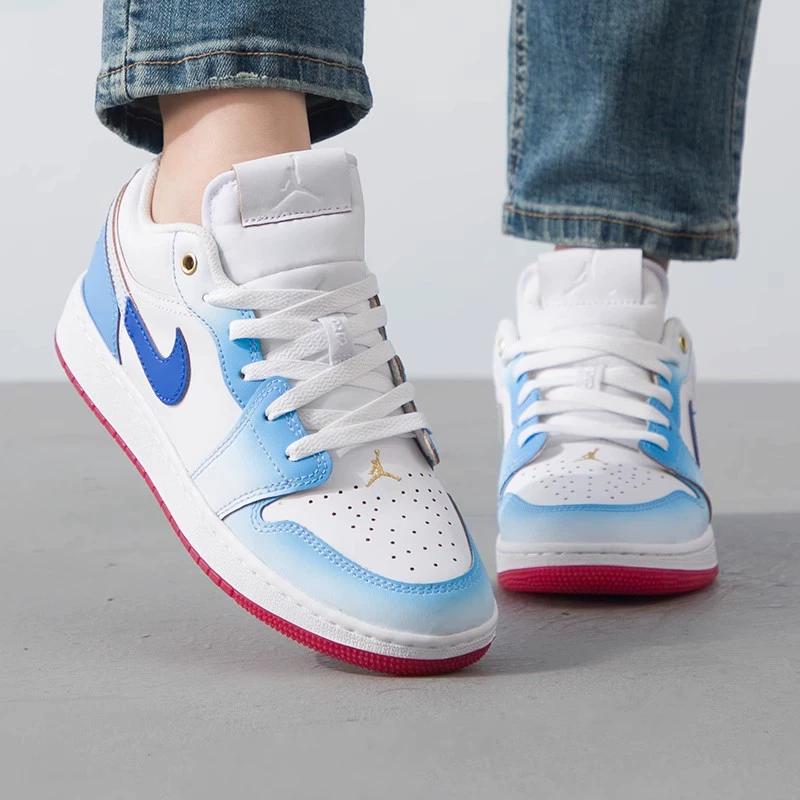 Air Jordan 1 Low SE GS Blue Gradient Kids Sneakers White Game-Royal University-Blue FN8895-141
