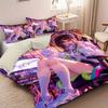 3-teiliges Bettwäsche-Set mit Anime-Mädchen-Print - Enthält 1 Bettbezug und 2 Kissenbezüge (Ohne Füllung)