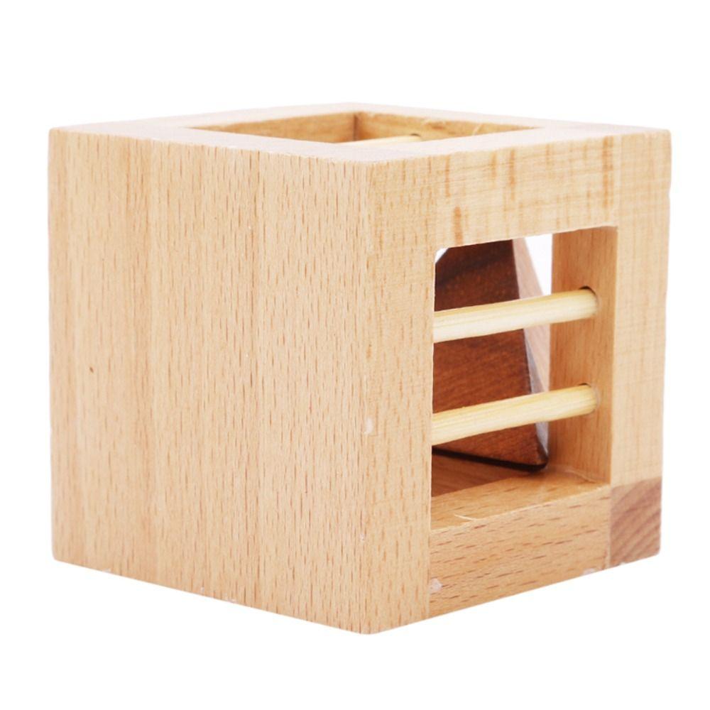 Triangle Wooden Brain Teaser Puzzle Unlock Unlock Cage Apart Triangle Luban Lock  Family Playing