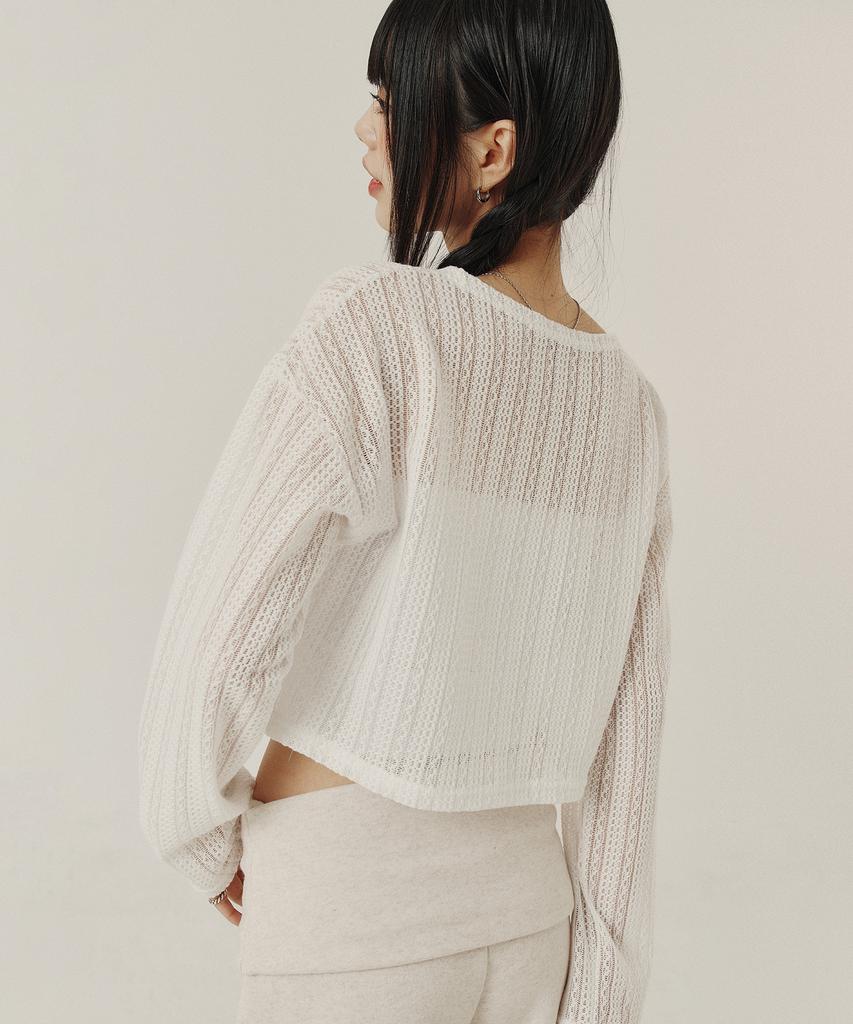 Kkuape Long Sleeve Cover-Up Knit Top_2Color