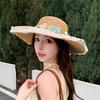Summer Travel Fresh Flower Bow Straw Hat Women's Sun Hat Beach Sun Protection Sun Hat Foldable