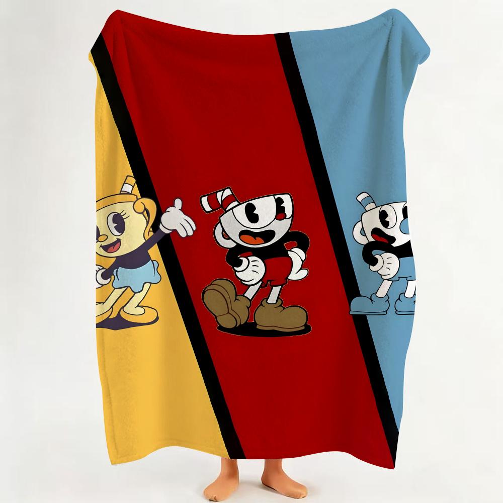 

Game C Cuphead Throw hot Flannel Throw Blanket Suitable for Sofa Living Room Bedroom soft 75cmx90cm