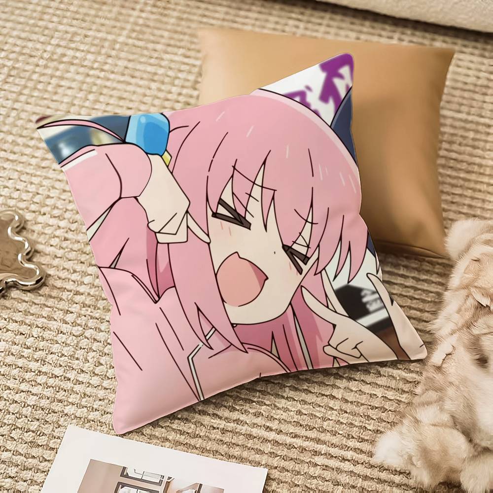 

Retro Anime B-BOCCHI THE ROCK Pillow Case Anti-dustmite Invisible Zipper Sofa Bed 12x12Inch