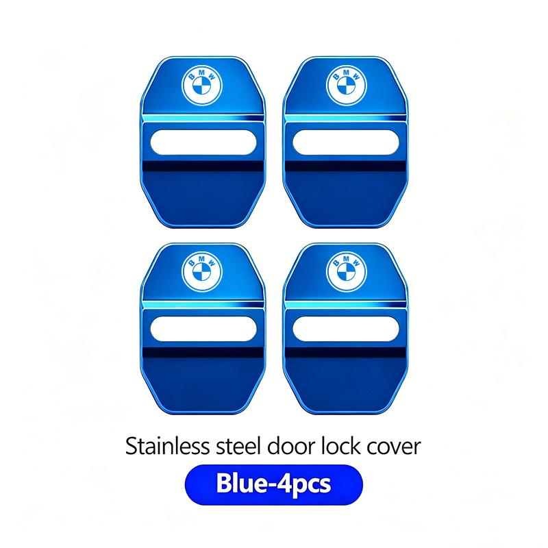 FA54Pcs Zinc Alloy  Car Door Lock Buckle Protection Cover Anti-Collision Shock Absorbing Cushion Stickers For BMW G80 G06 G07 G42 G