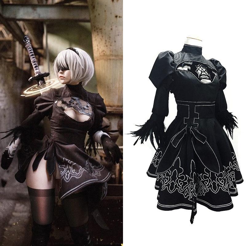 Cosplay kostým Nier Automata Pro 2b Sestru Šaty ze Spandexové látky Pro Anime Role Play
