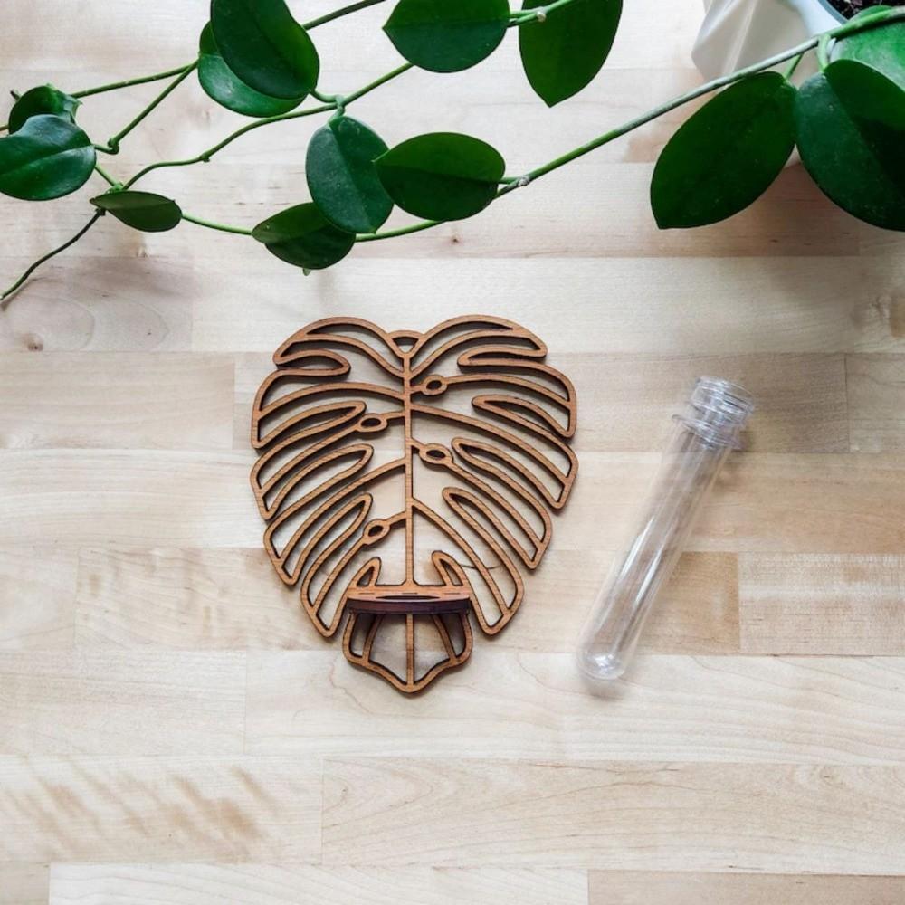 Wooden Hydroponic Plant Holder Vase Flower Pot Minimalist Wall Mounted Planter  Wall Mount