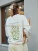 Chic Chrysanthemum Print Round Neck Sweatshirt - Trendy Casual Autumn/Winter Style