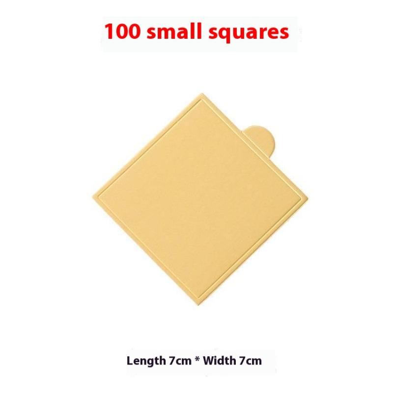 100pcs/set Cake Base Boards Paper Board Shape Dessert Tray Golden Mousse Mat Bottom Foam Christmas Cake Decoration Tools