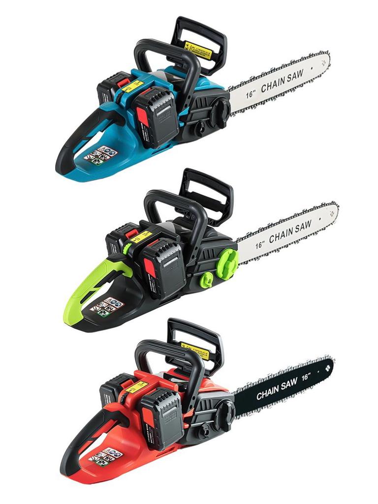 16-Inch Brushless Cordless Electric Chainsaw - Rechargeable Lithium Battery Powered Saw for Woodworking and Logging.