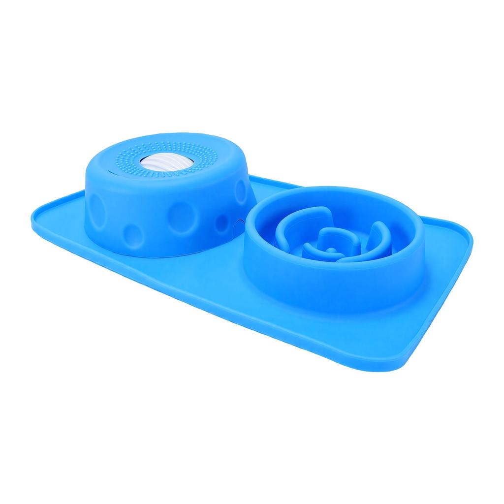 2 In 1 Pet Slow Feeder Bowl Pet Lick Bowl Anti Slip Design Built In Fun Ball for Dogs Cats Liquid Feeder Slow Eating