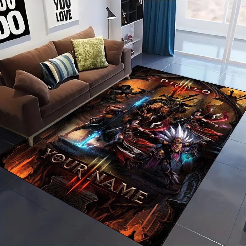 Name Custom Diablo Carpet Rug for Living Room Bedroom Home Sofa Decoration,Kids play Non-slip Floor Mat