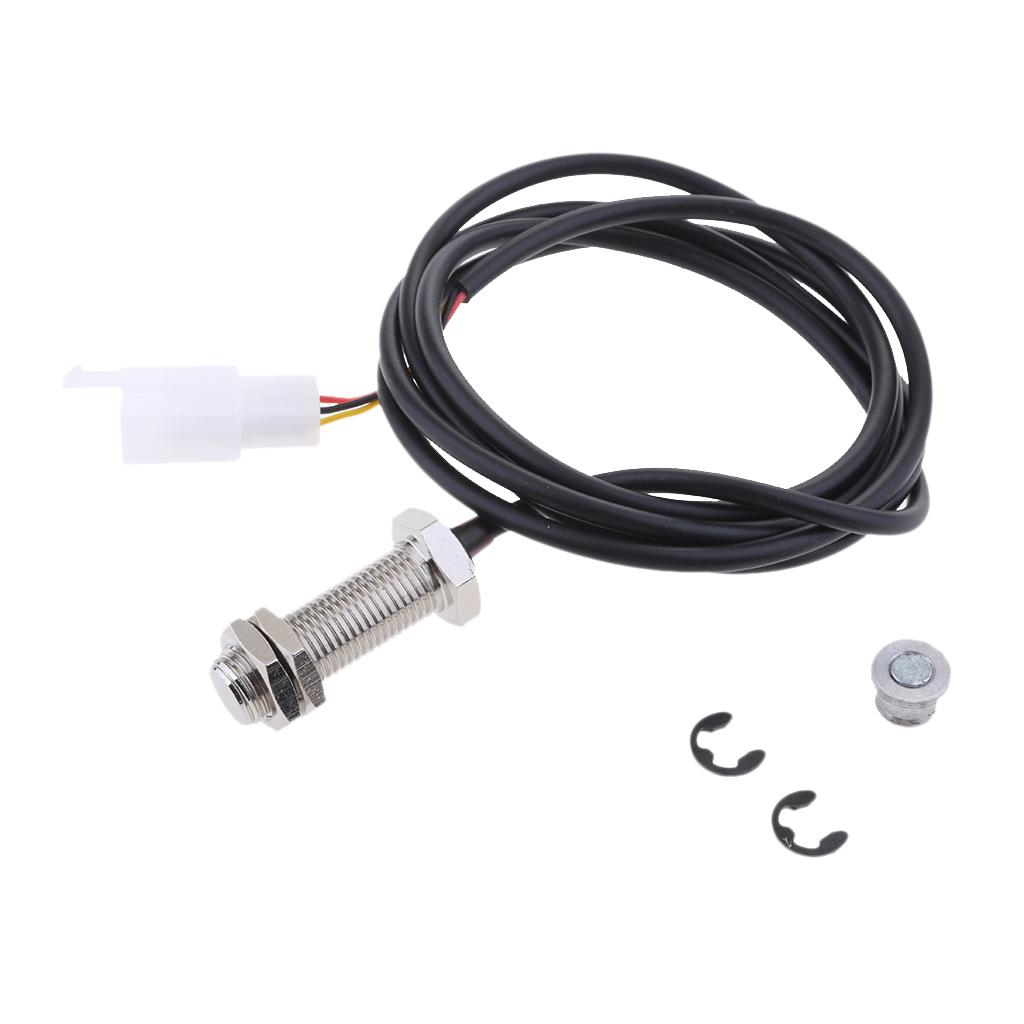 Motorbike Speedometer Tachometer Gauge Digital Sensor Cable with 2 Magnets