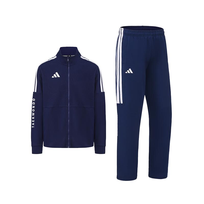 

Adidas Taekwondo 3-Stripes Classic Retro Straight Leg Long Pants Stand Collar Jacket Cotton Two-Piece Casual Sports Suit CLTR02NHJT-DBW+TR411TK-NBW 3XL