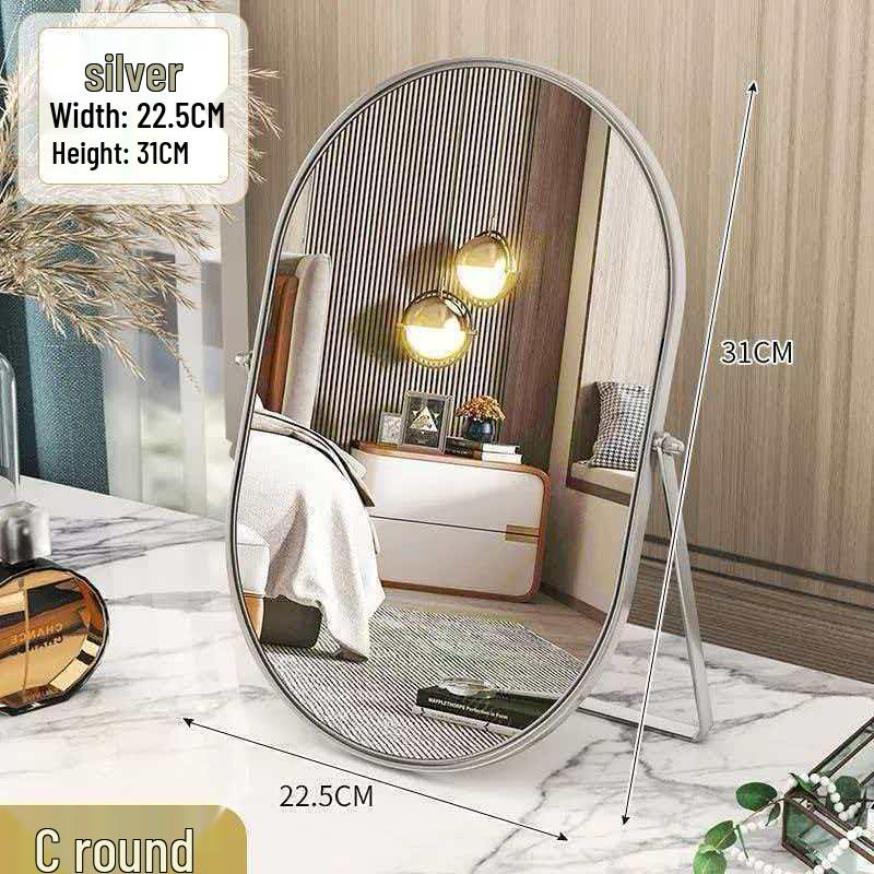 Elegant Rotating Makeup Mirror - Retro Style for Bedroom or Dormitory Dressing Table