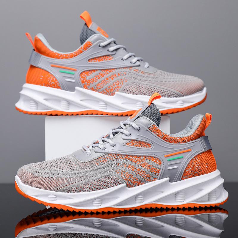 

Men s shoes fly-woven shoes spring and summer new trendy sports casual shoes soft sole breathable mesh running trendy shoes 45