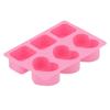 6-Gitter Herz Rechteckige Form Kuchenform Silikon Seifenform Backwerkzeug für Heimküche Bäckerei