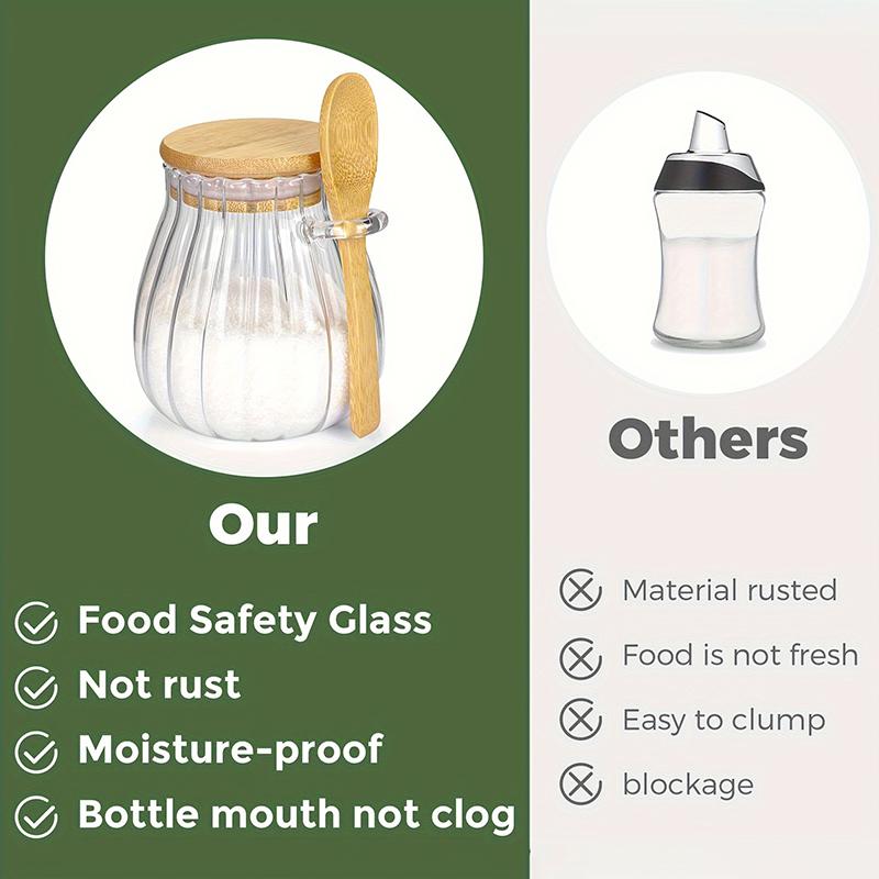 1 Pcs Glass Jars With Lids And Spoons Spice Beans Tea Glass Canisters Sealed Container For Yogurt Oatmeal Kitchen Accessories