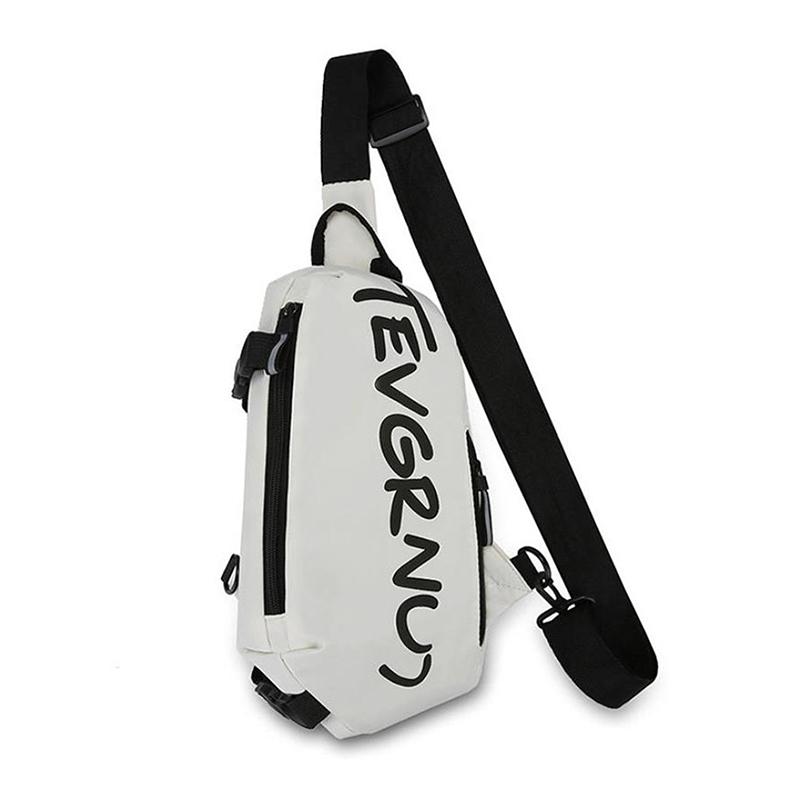 

Персонализированная модная нейлоновая нагрудная сумка, наплечная сумка кроссбоди, спортивная, для отдыха, мужской карман белый