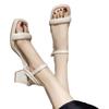 Außenhandel 2025 Sommer neue Ein-Wort-Sandalen mit dickem Absatz modisch vielseitig europäisch und amerikanisch Übergröße Damenschuhe atmungsaktiv
