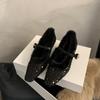 French fairy stiletto high heels 2025 Korean version of gentle temperament fluffy shoes women wear women's Mary Jane shoes