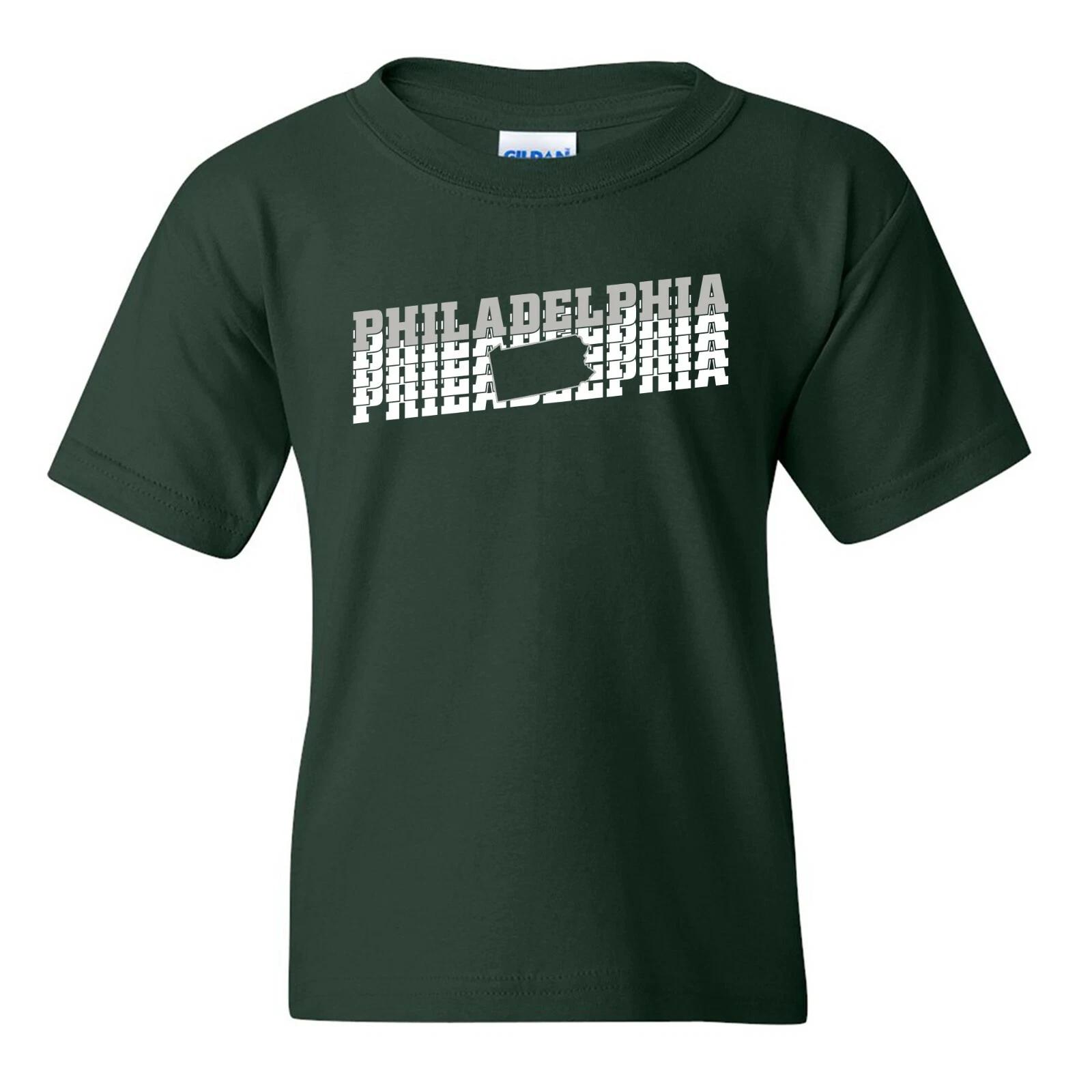 Philadelphia Retro Repeat - Local Hometown Sport Youth T Shirt - Forest 3XL