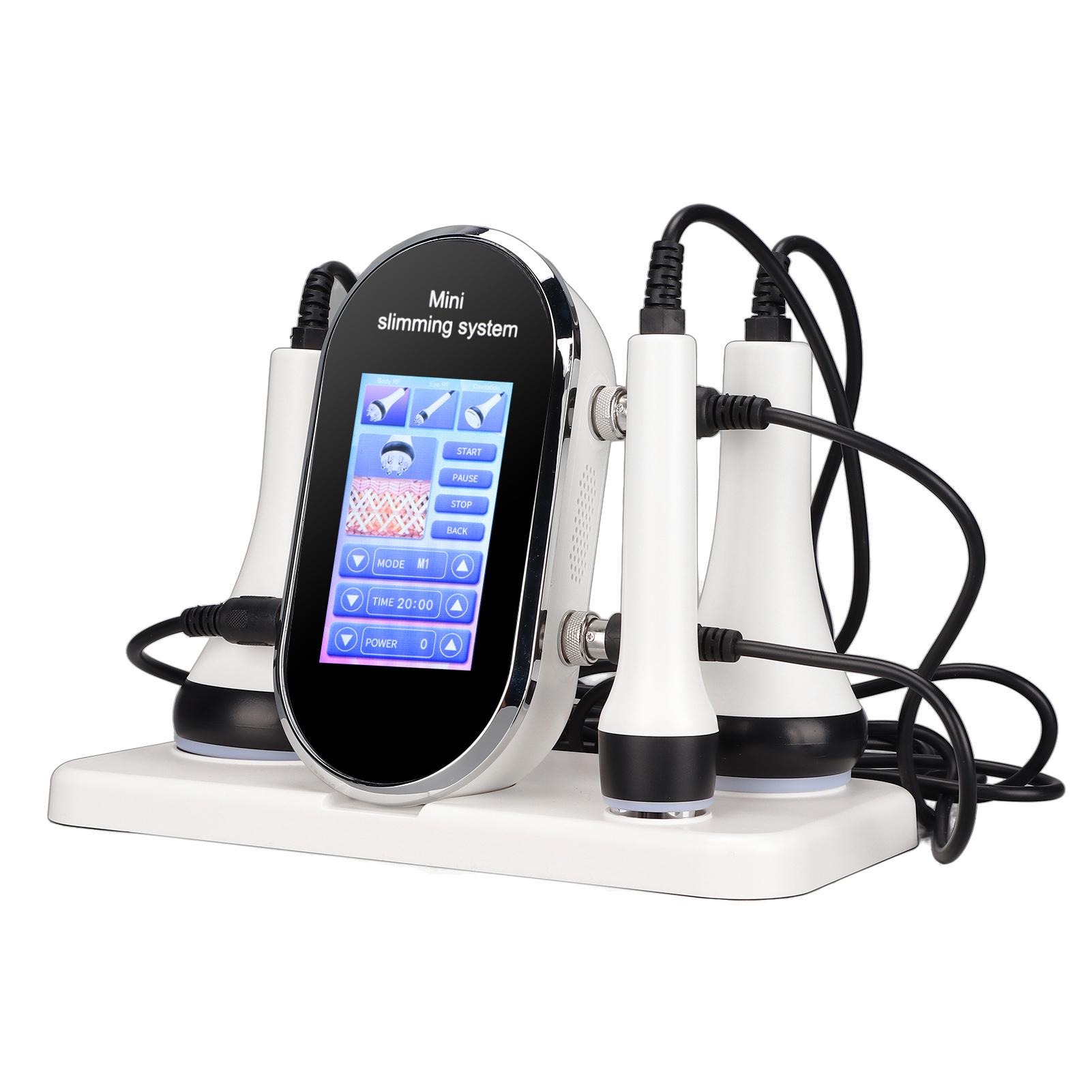 

40 кГц Кавитационный аппарат с 3 головками для омоложения кожи RF-аппарат для похудения тела 100‑240 В США US Plug