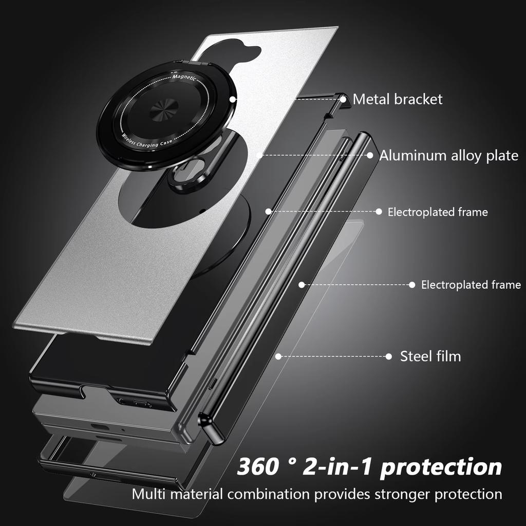 Magnetischer Ringhalter Scharnierschutz Magsafe Handyhülle Für Samsung Galaxy Z Fold 4 5 6 Äußeres Bildschirmglas Stoßfeste Hülle