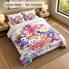 3Pcs Bedding Set Custom Name Text, 1 Sheet 2 Pillowcases Home Bed DecorUndertale