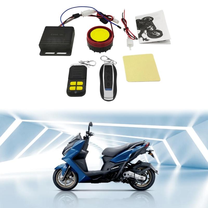 Motorcycle Anti-Theft Alarm Security System Remote Control Warner 125dB Horn Adjustable Sensitivity for Tricycle-Scootor