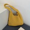 Sweet Knitted Tote Bag Breathable Seaside Vacation Handbag Trendy Crochet Shoulder Bag  Spring