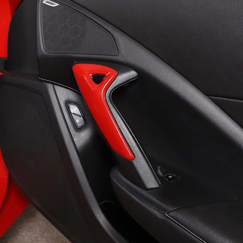 ABS Car Inner Door Armrest Electric Switch Button Frame Cover Trim Stickers For Chevrolet Corvette C7 2014-2019 Auto Accessories