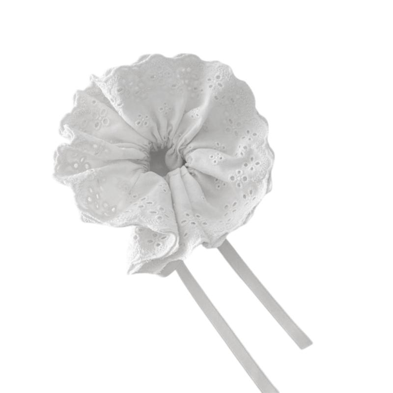 Elegant Lace Trim Drawstring Hair Ties For Women Soft And Stylish Scrunchies Great For Various Hair Types