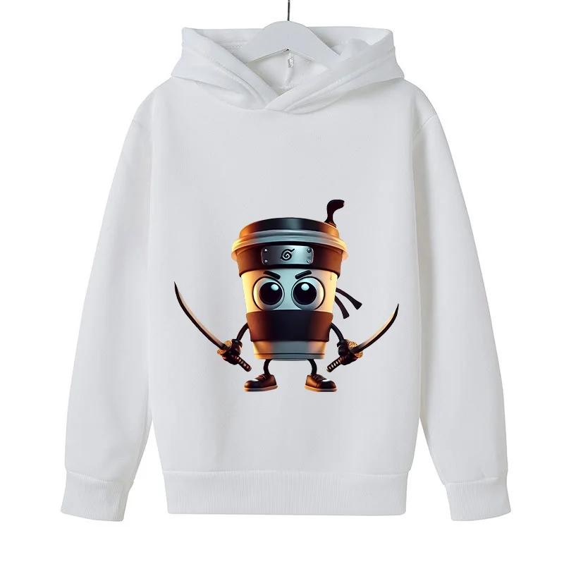 Kids Long Sleeve Hoodie Viral Italian Brainrot Meme Mixed Creature Graphic Pullover Sweatshirt Autumn Winter Casual Sport Daily Wear Tops