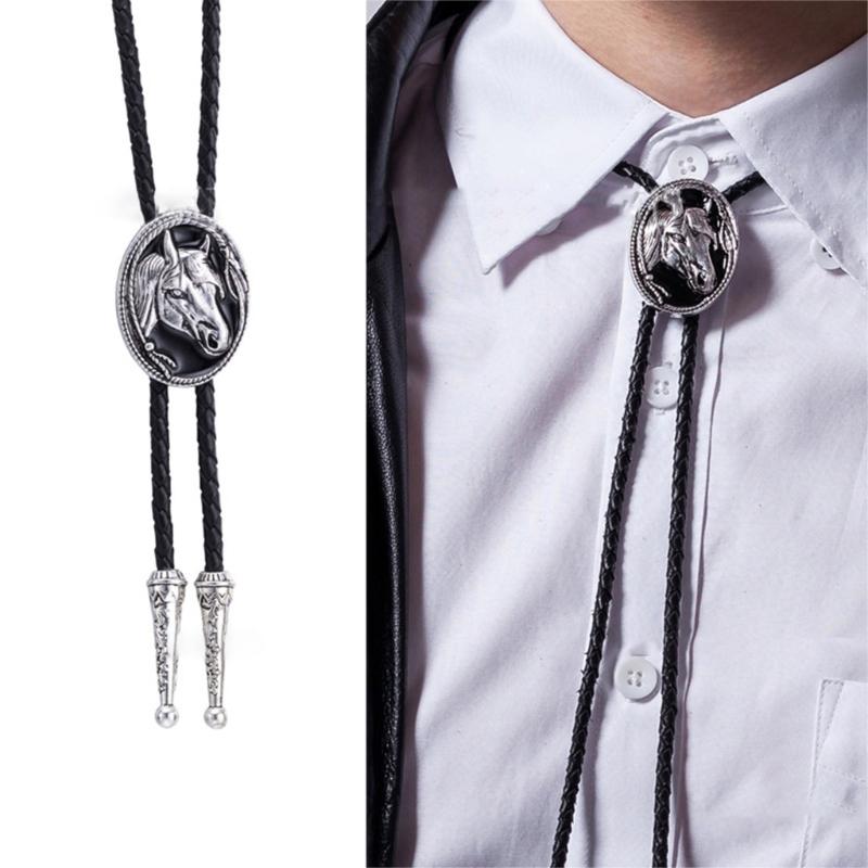 Bolo Tie Punk Shirts Chain Lucky Knot Collar Necklaces Long Neckties Pendant