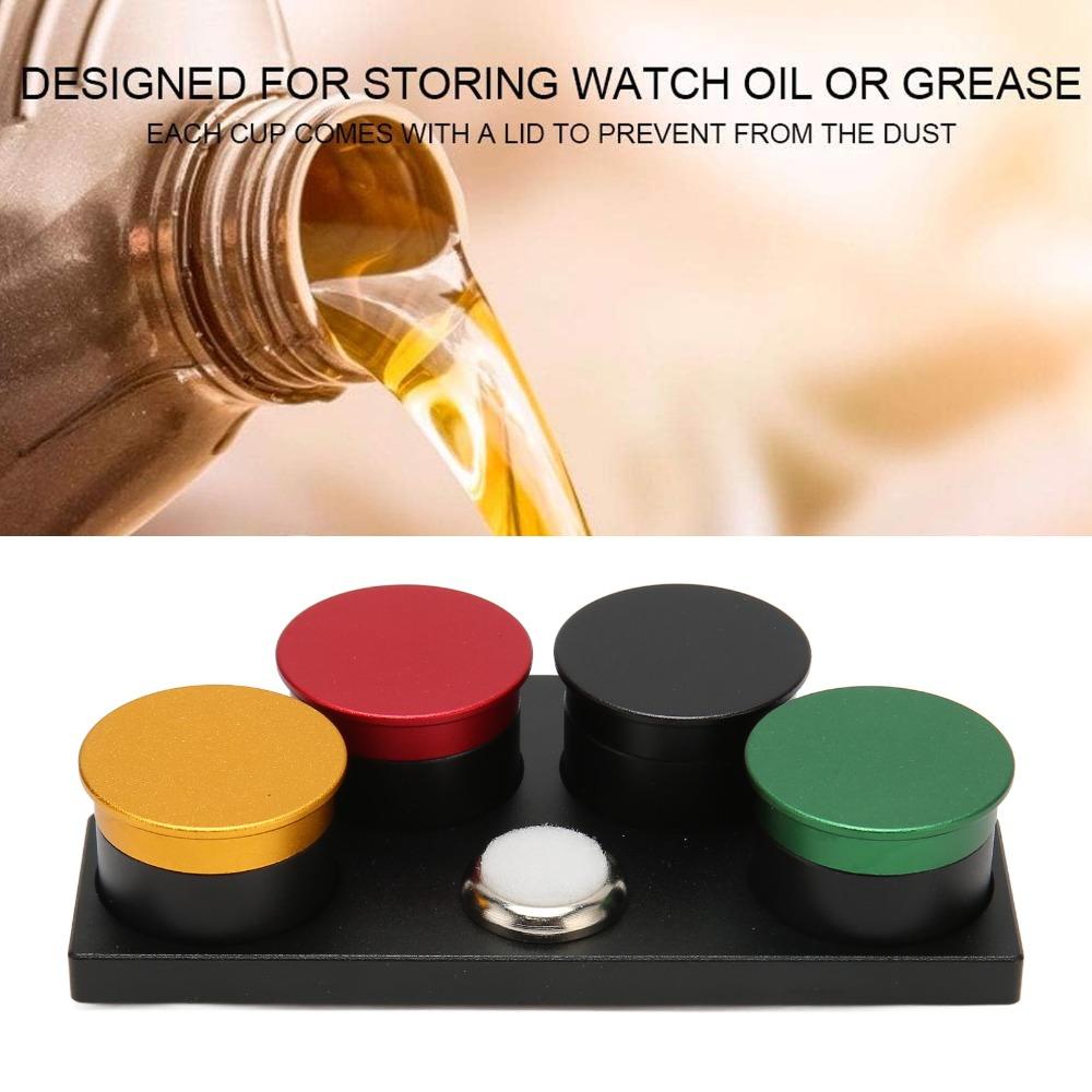 With Cover Watch Oiler Dishes Ceramic Insert Oil Cup Stand Watch Oiler Dish  Watches Clocks Repair